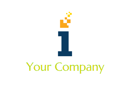 Letter I with pixels logo