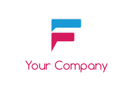 letter F incorporated with chat bubble logo