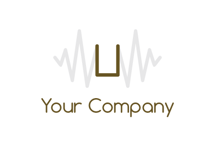 letter U between sound waves logo