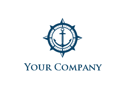 ship anchor in compass frame