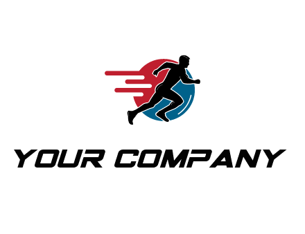 circle behind man running 