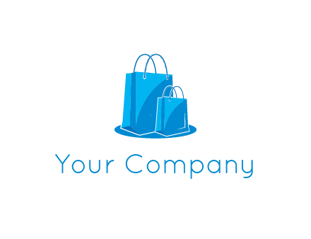 digital shopping bags together