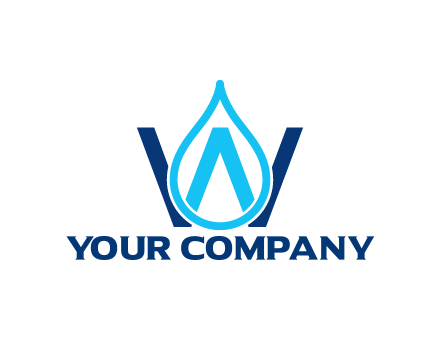 line art water droplet forming letter W