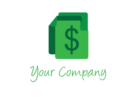 dollar sign on paper logo